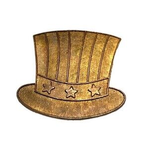 Vintage Copper Enameling Blank Top Hat Uncle Sam USA Jewelry Supplies Findings